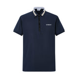 Camiseta 13616# Tipo Polo Azul Oscuro Para Hombre
