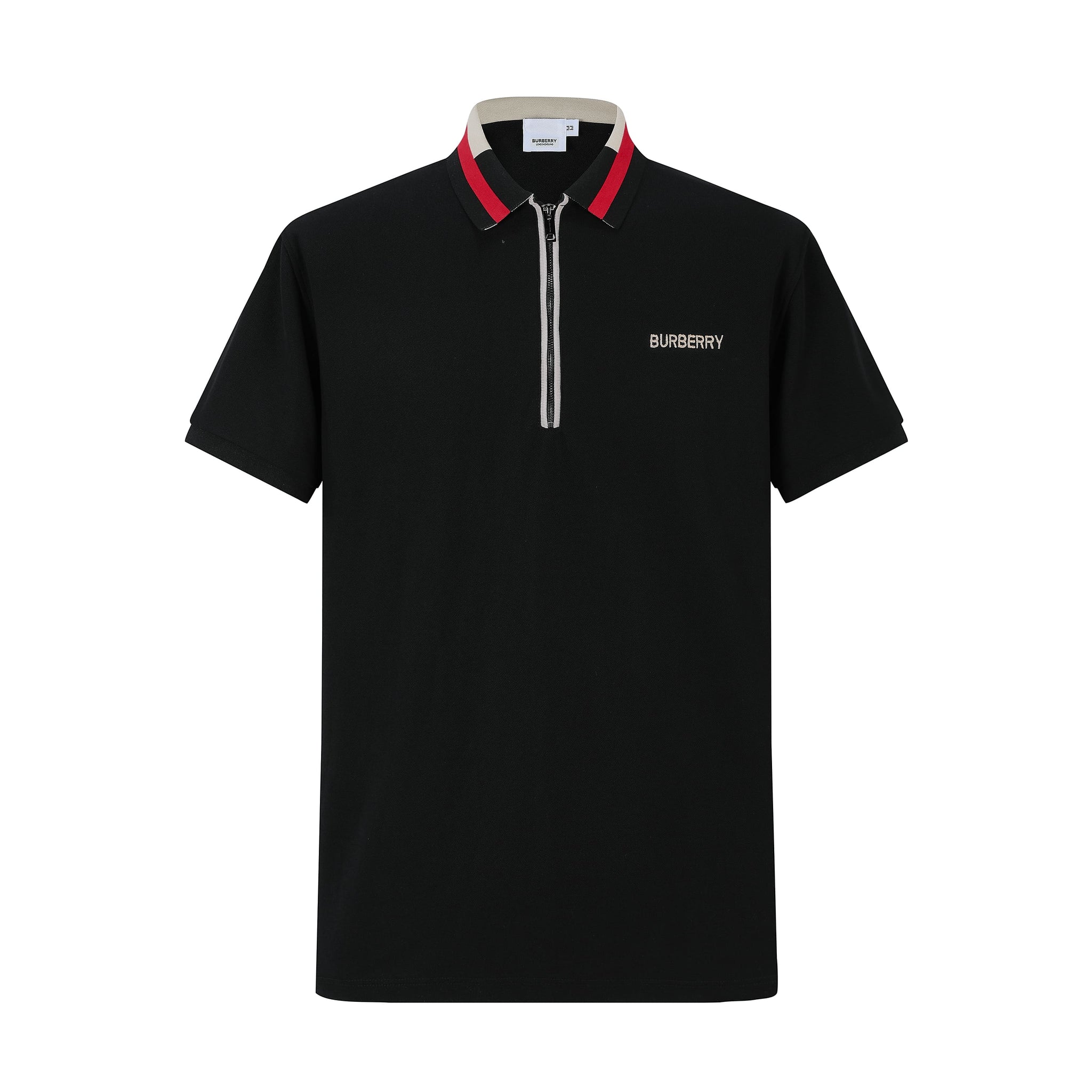 Camiseta 13616# Tipo Polo Negra Para Hombre