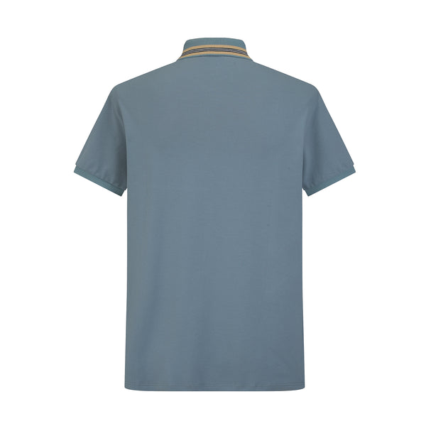 Camiseta 58188 Tipo Polo Azul Gris Para Hombre