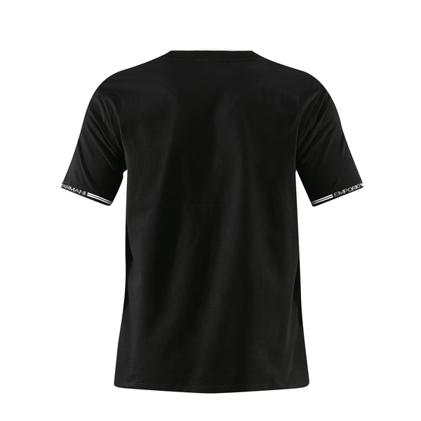 Camiseta 166055 Básica Estampada Negra Para Hombre