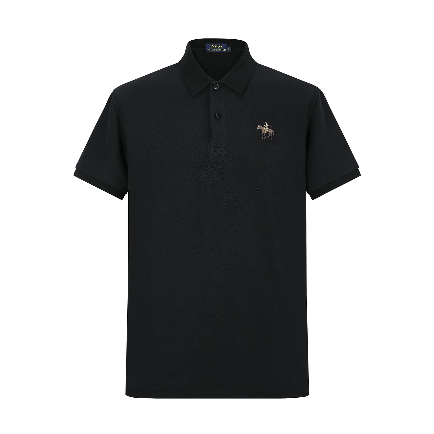 Camiseta 13614# Tipo Polo Negra Para Hombre