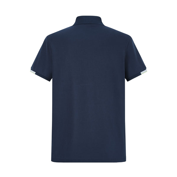 Camiseta 22464# Tipo Polo Azul Oscuro Para Hombre