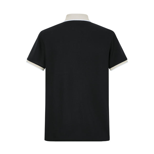Camiseta 22340# Tipo Polo Negra Para Hombre