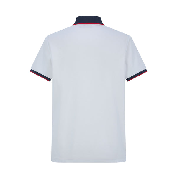 Camiseta 22340# Tipo Polo Blanca Para Hombre