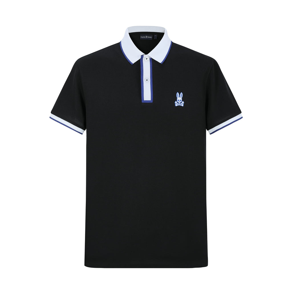 Camiseta 22360# Tipo Polo Negra Para Hombre