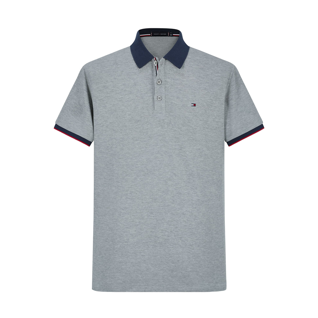 Camiseta 22342# Tipo Polo Gris Para Hombre