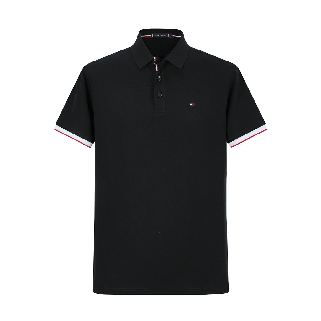 Camiseta 22342# Tipo Polo Negra Para Hombre