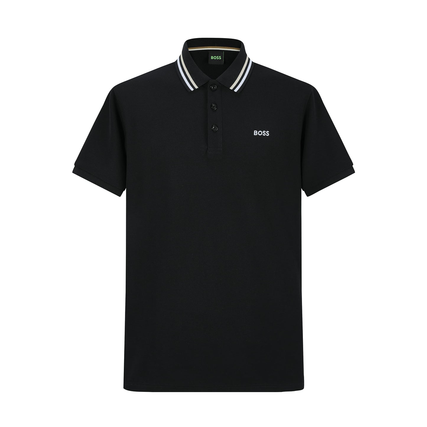 Camiseta 22346# Tipo Polo Negra Para Hombre