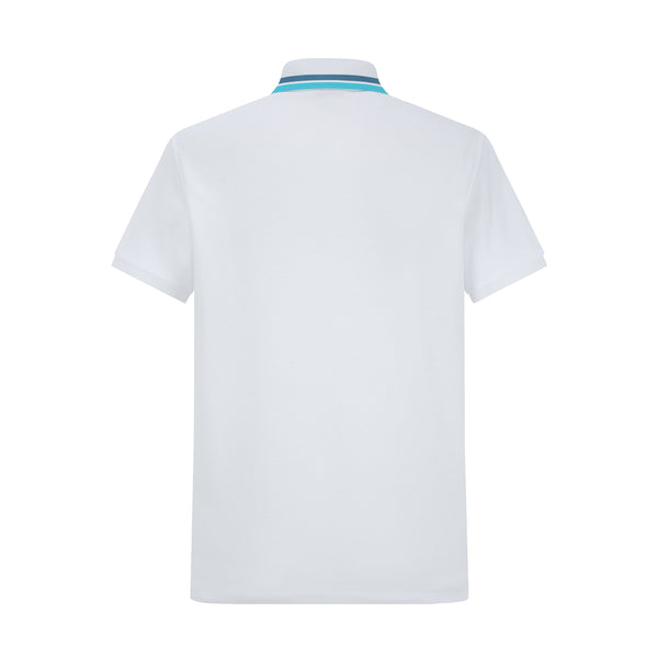 Camiseta 22381# Tipo Polo Blanca Para Hombre
