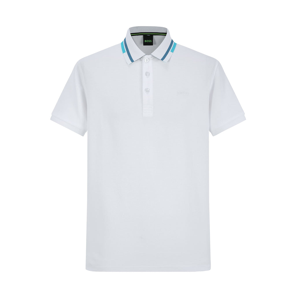 Camiseta 22381# Tipo Polo Blanca Para Hombre