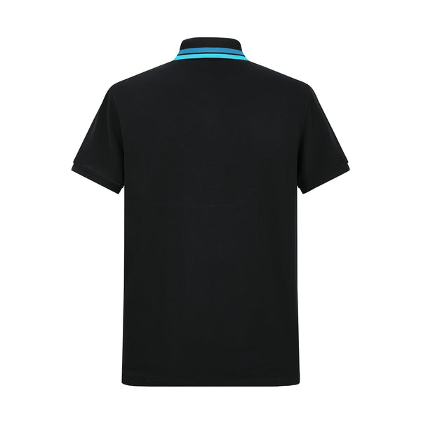 Camiseta 22381# Tipo Polo Negra Para Hombre