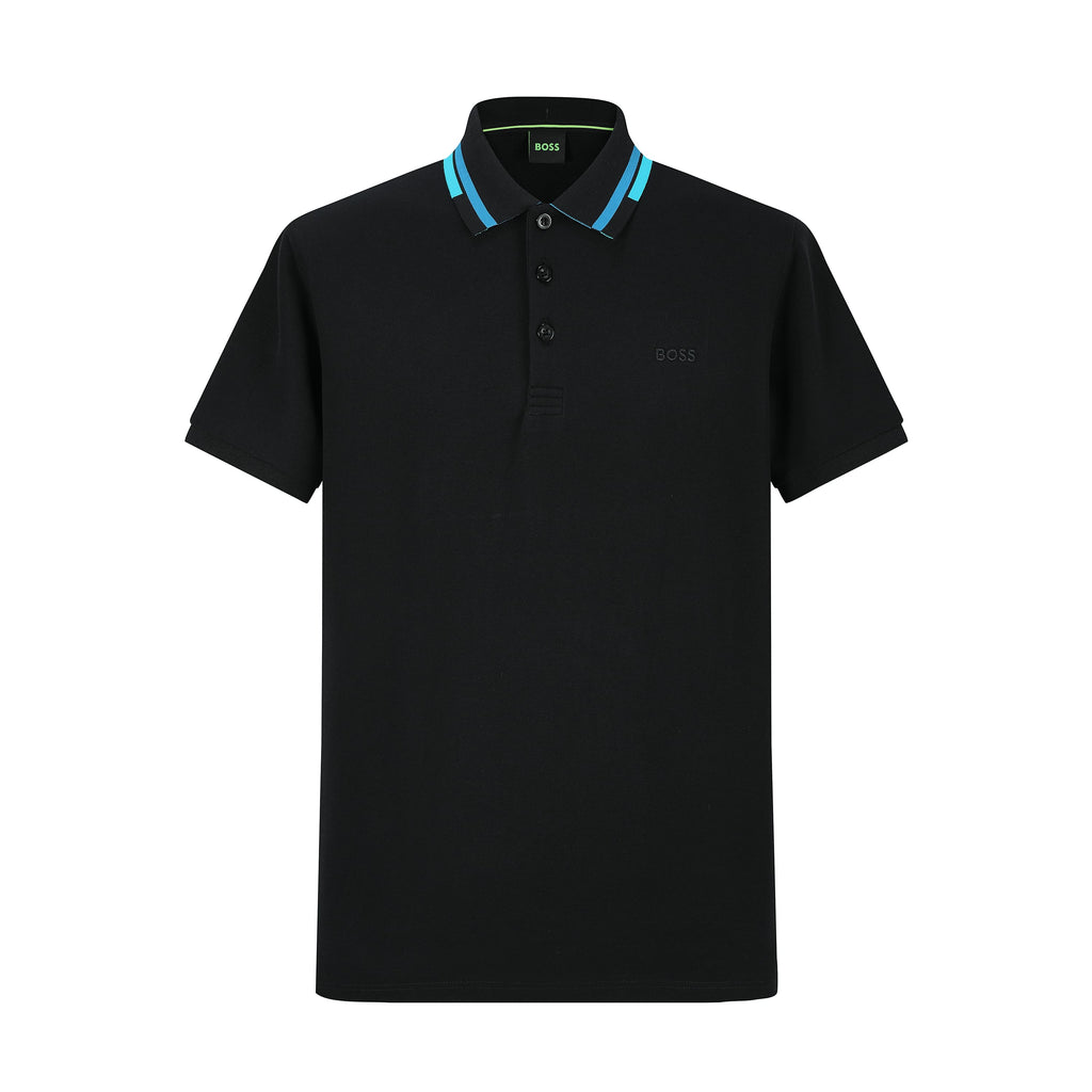 Camiseta 22381# Tipo Polo Negra Para Hombre