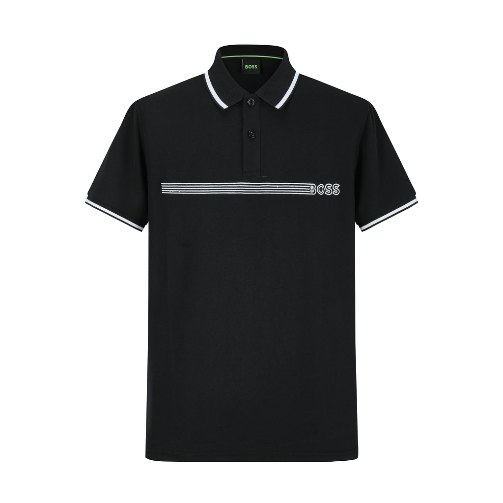 Camiseta 22353# Tipo Polo Negra Para Hombre