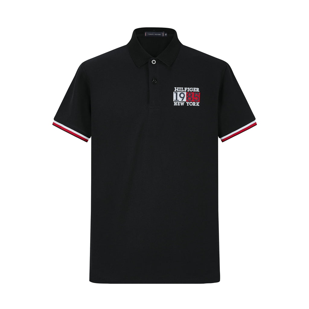 Camiseta TM004 Tipo Polo Negra Para Hombre