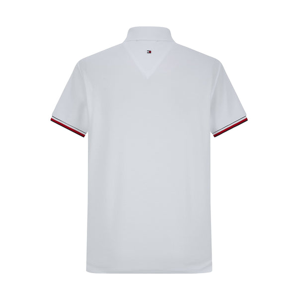 Camiseta TM004 Tipo Polo Blanca Para Hombre