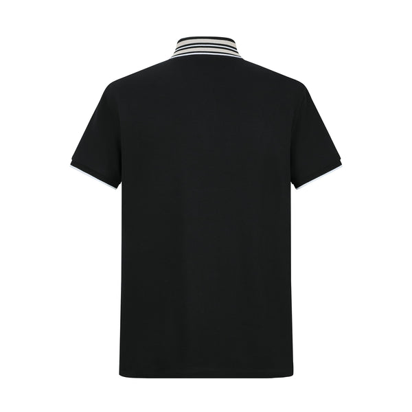 Camiseta 22471# Tipo Polo Negra Para Hombre
