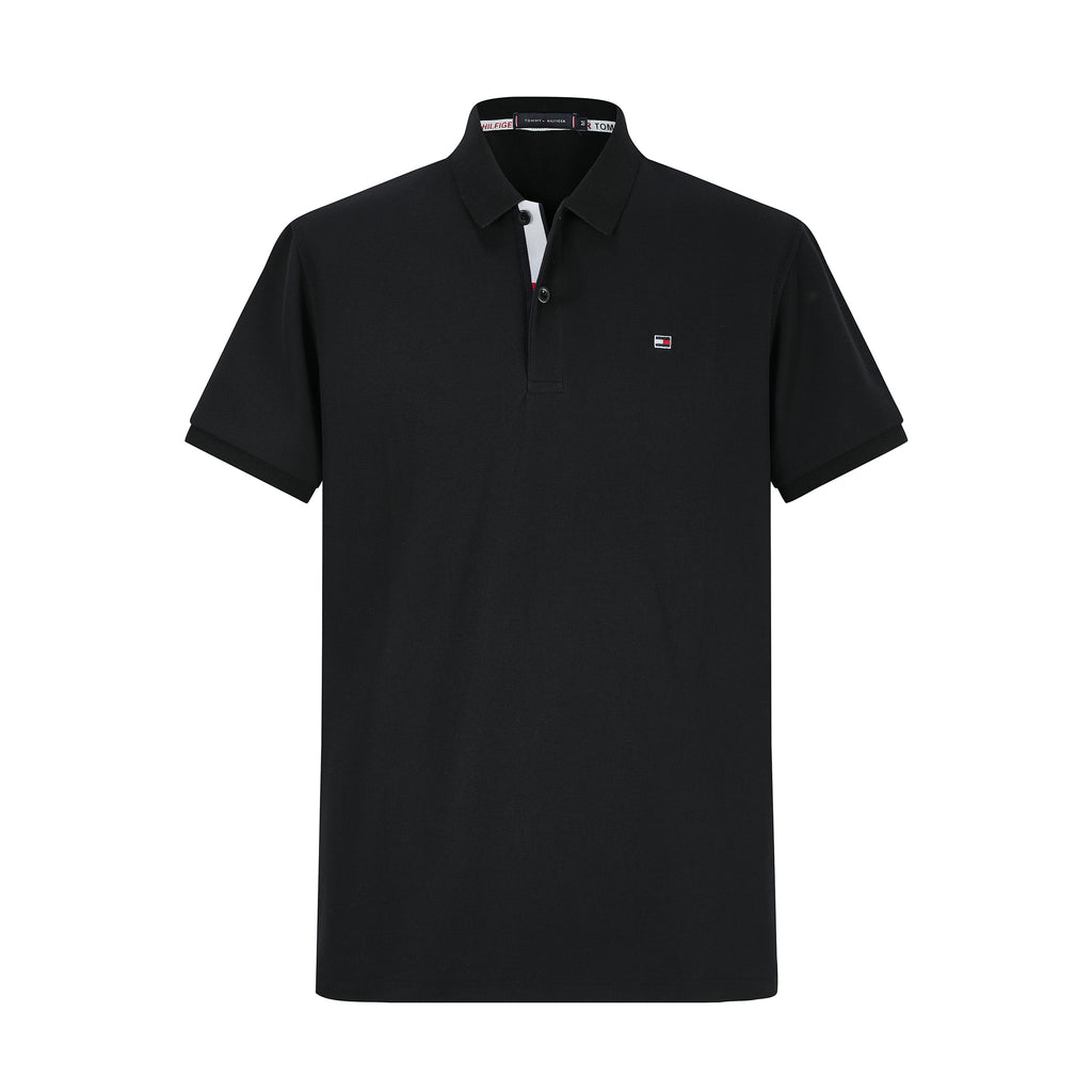 Camiseta TM003# Tipo Polo Negra Para hombre