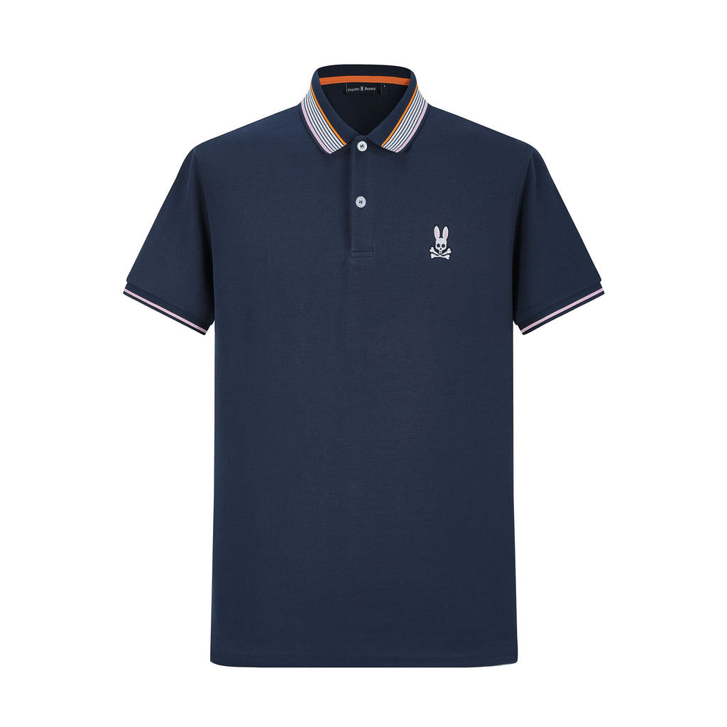 Camiseta 22476# Tipo Polo Azul Oscuro Para Hombre