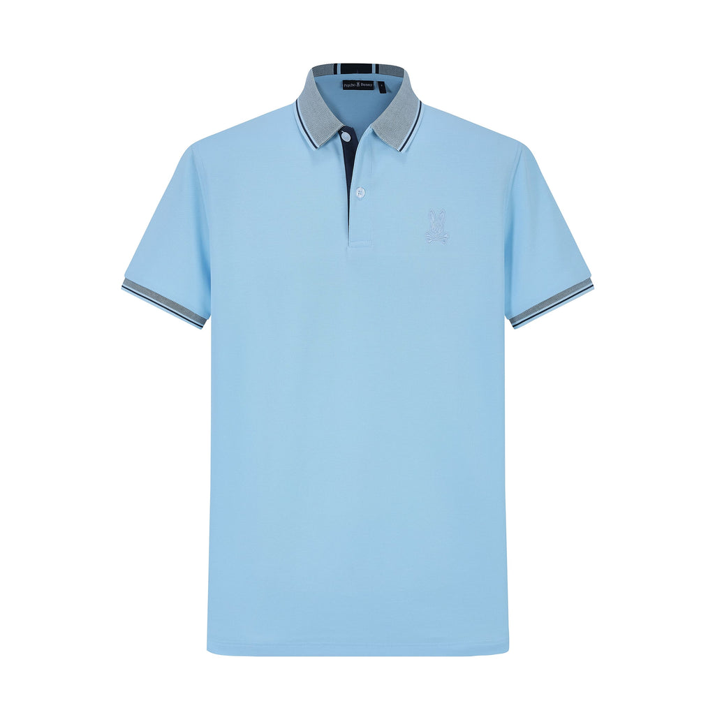Camiseta 22371# Tipo Polo Azul Claro Para Hombre