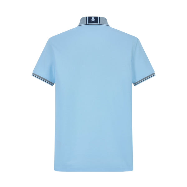 Camiseta 22371# Tipo Polo Azul Claro Para Hombre