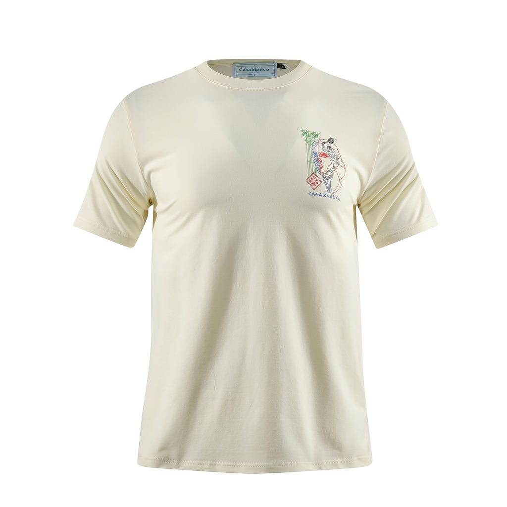 Camiseta 66785 Estampada Crema Para Hombre