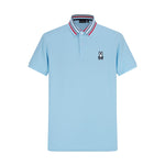Camiseta 34594# Tipo Polo Azul Para Hombre
