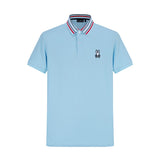 Camiseta 34594# Tipo Polo Azul Para Hombre