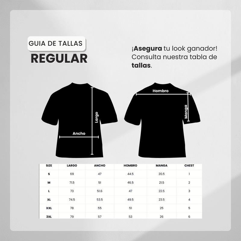 Guía de tallas para Camiseta PB-8088 Básica Crema Para Hombre