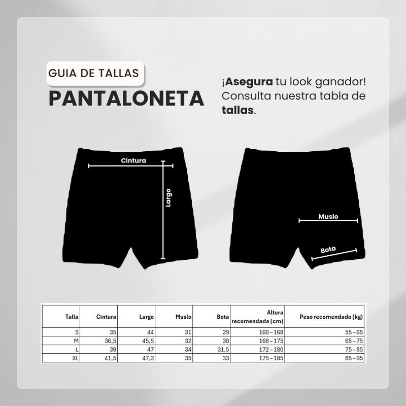 Guía de tallas para Pantaloneta Deportiva Gris Para Hombre Ref. PAN40