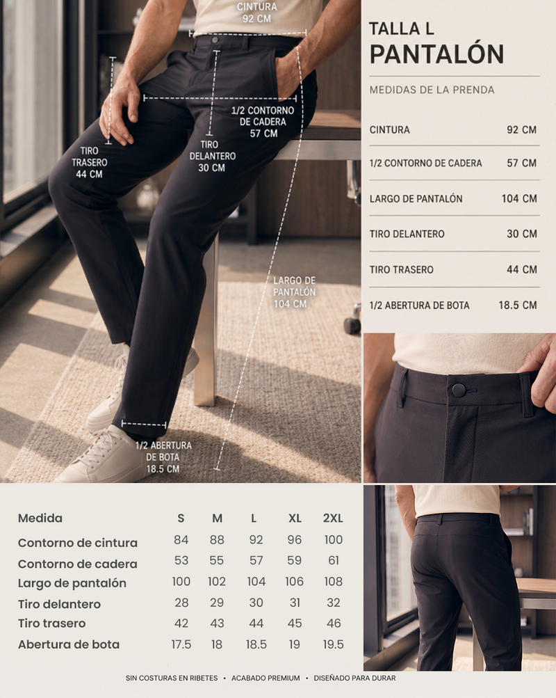 Guía de tallas para Pantalón 62360 Verde Oliva Para Hombre