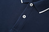Camiseta 22362# Tipo Polo Azul Oscuro Para Hombre