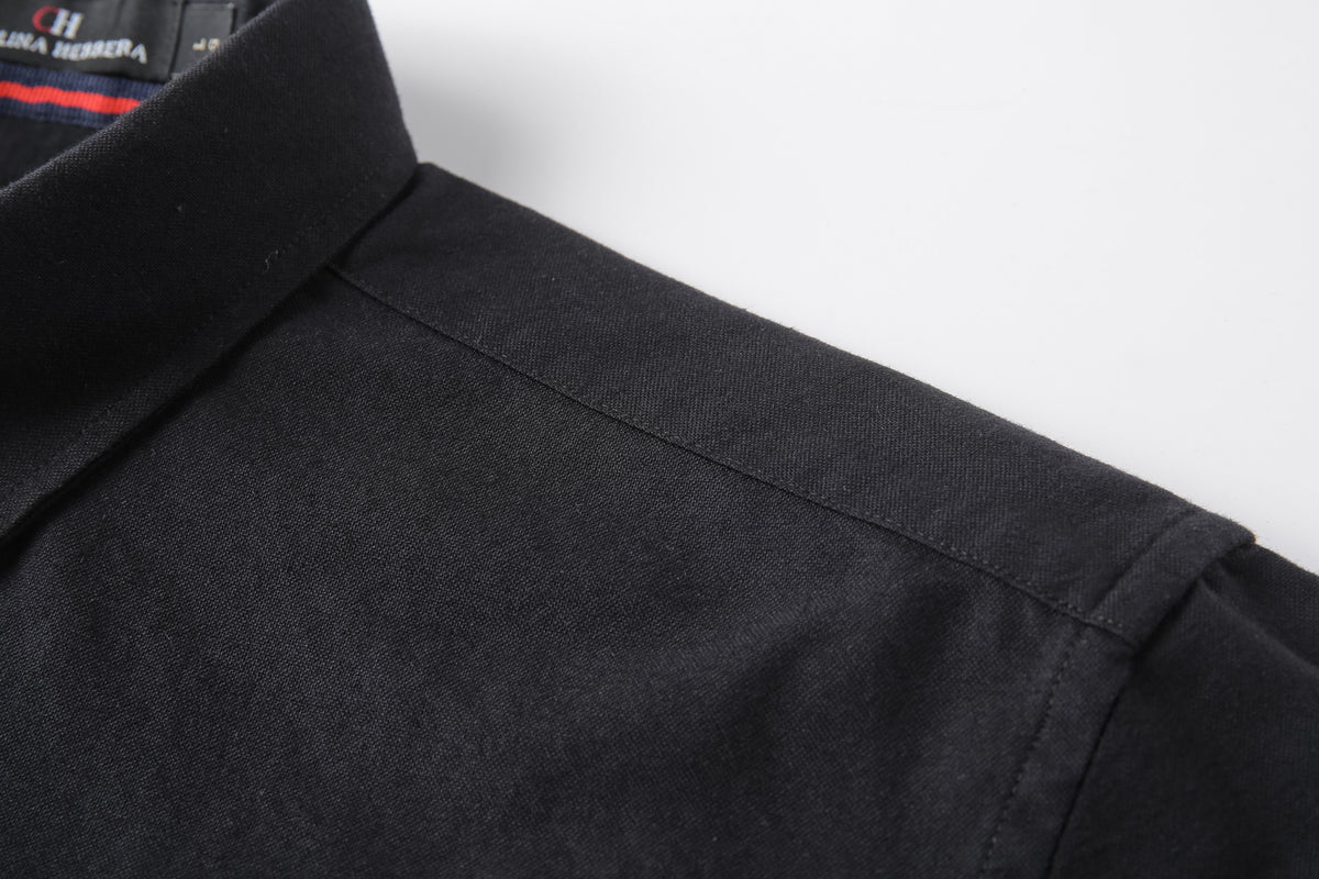 Camisa 50004 Negra Manga Larga para Hombre