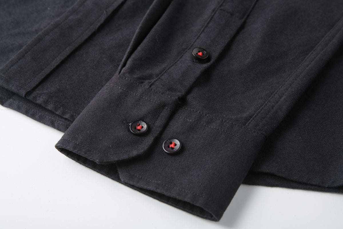 Camisa 50004 Negra Manga Larga para Hombre
