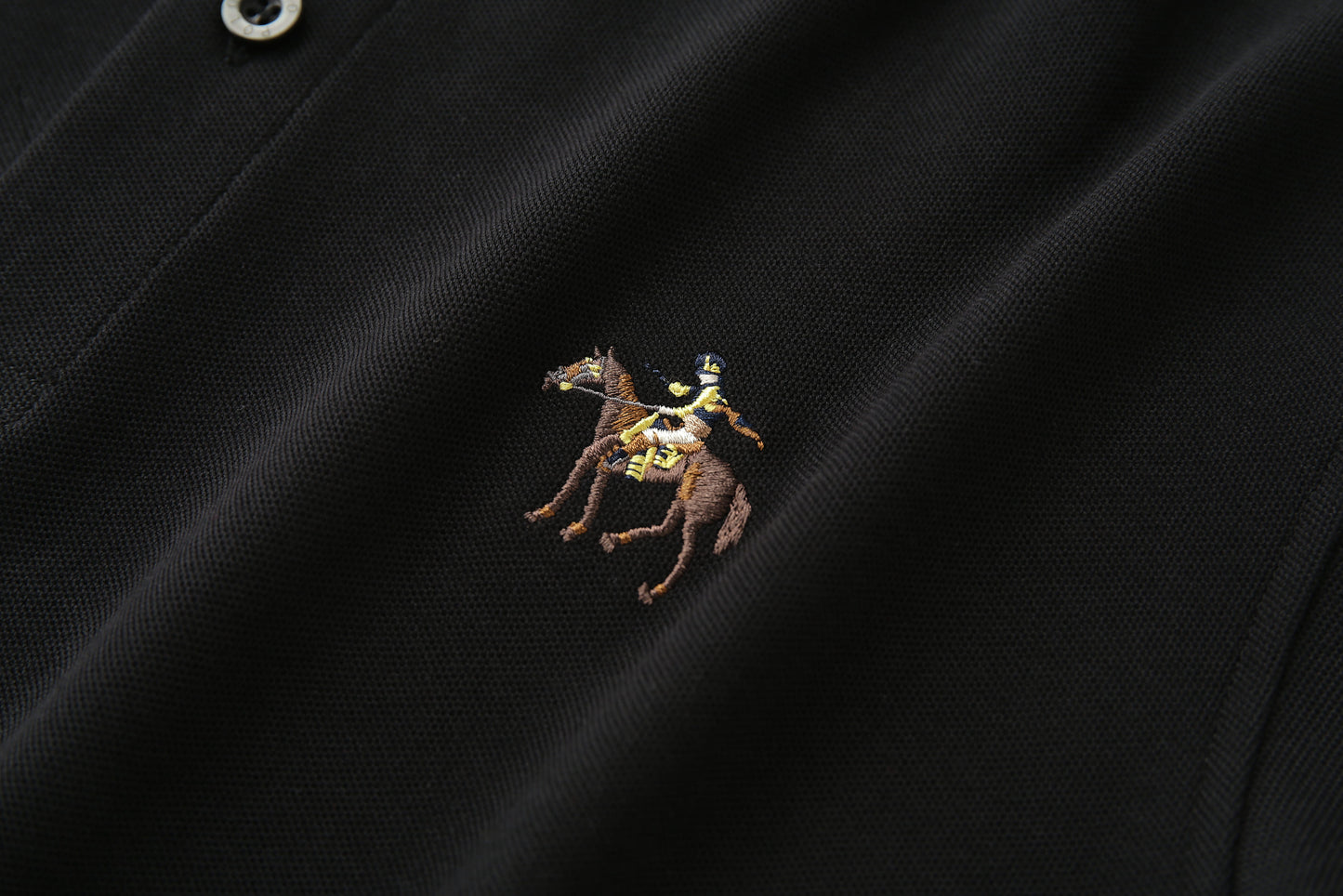 Camiseta 13614# Tipo Polo Negra Para Hombre