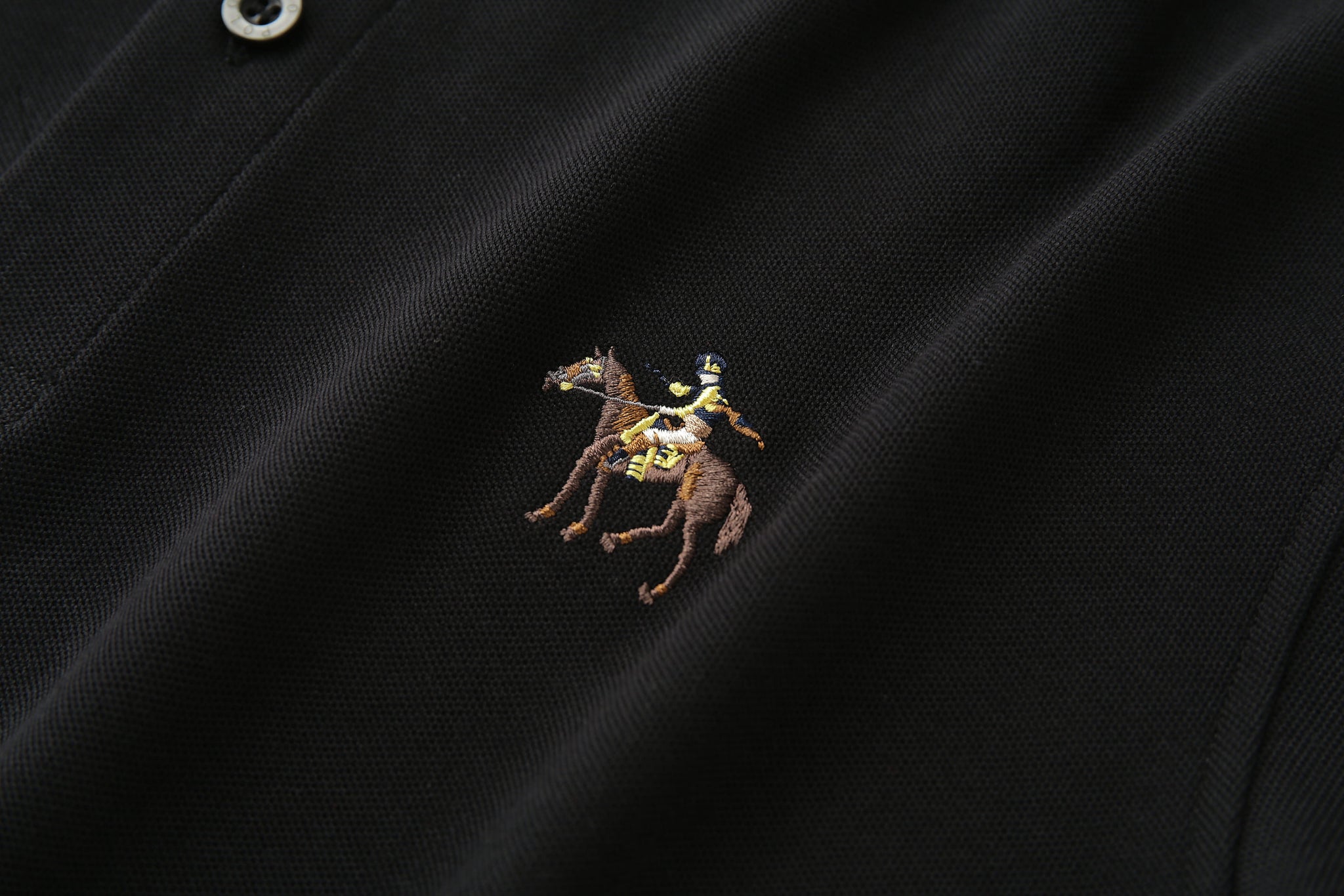 Camiseta 13614# Tipo Polo Negra Para Hombre