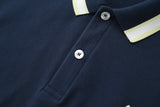 Camiseta 22464# Tipo Polo Azul Oscuro Para Hombre