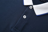 Camiseta 22340# Tipo Polo Azul Oscuro Para Hombre