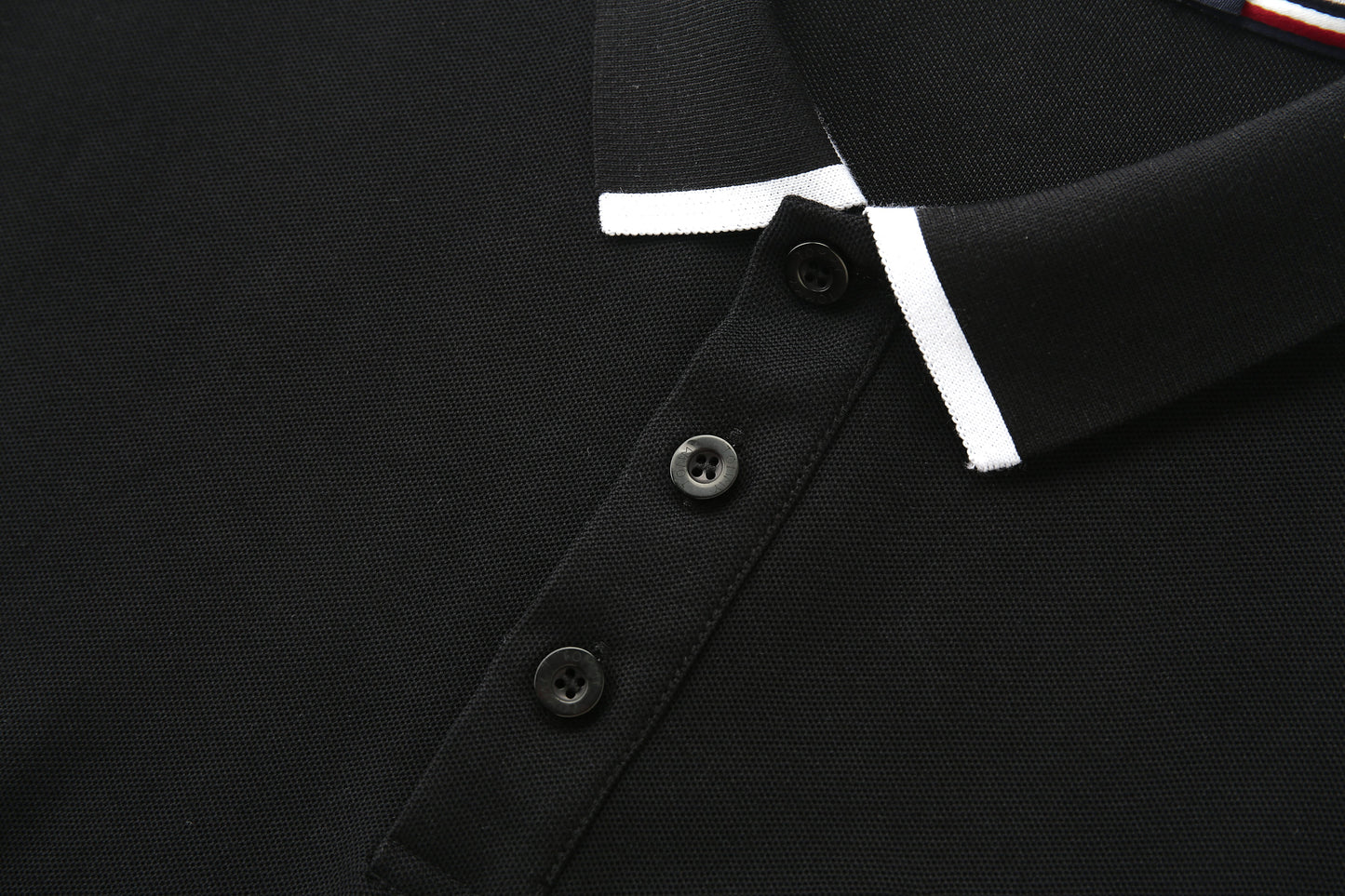 Camiseta 22343# Tipo Polo Negra Para Hombre