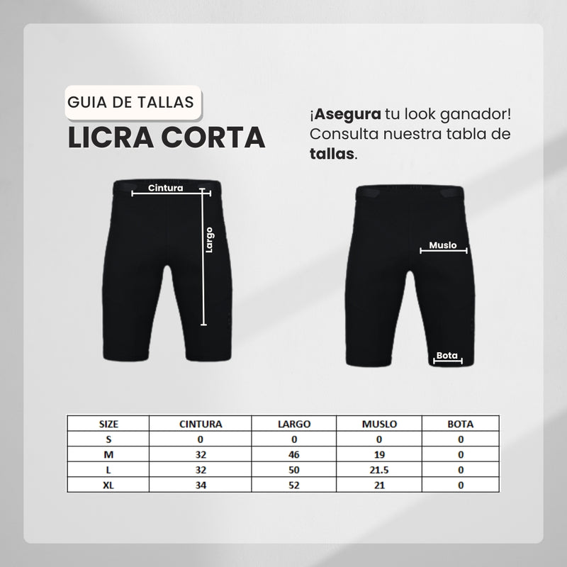 Guía de tallas para Licra Deportiva Blanca Para Hombre Ref. UND02