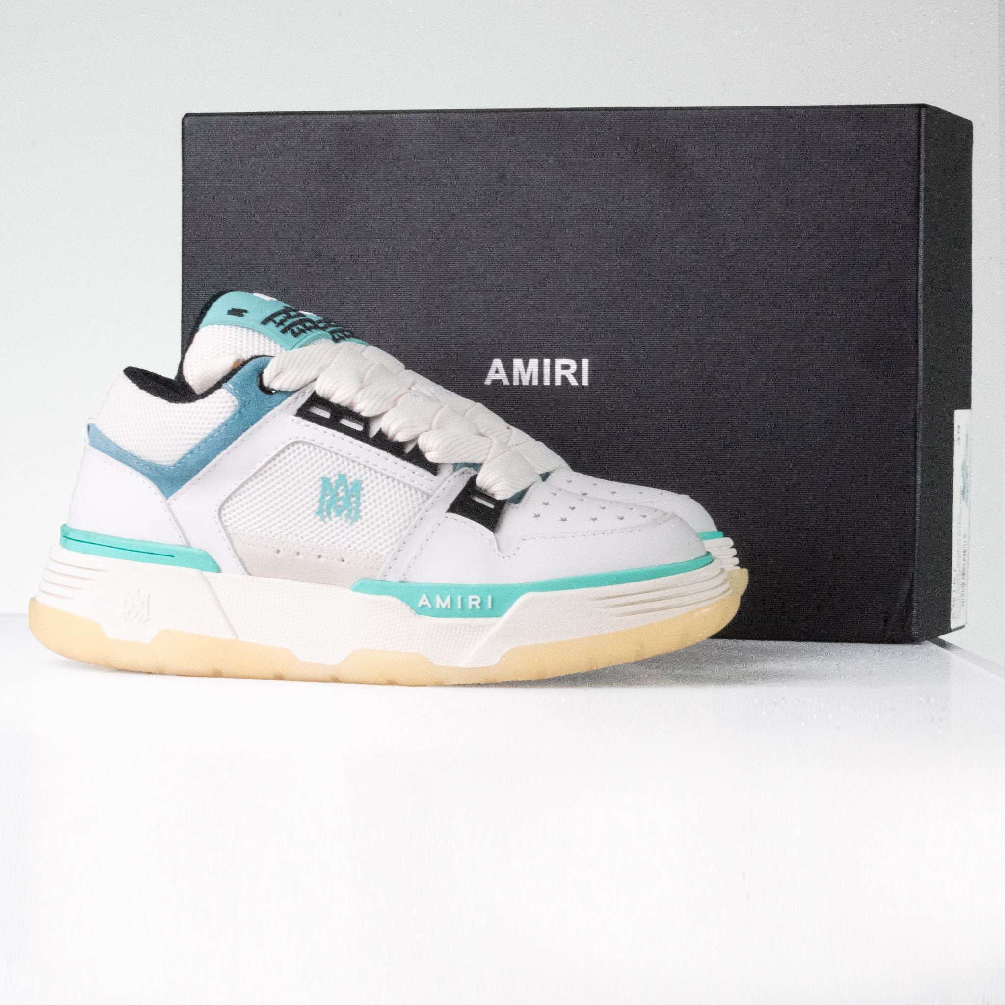 Zapatillas MA-1 Blanco y Turquesa Ref. Amiri