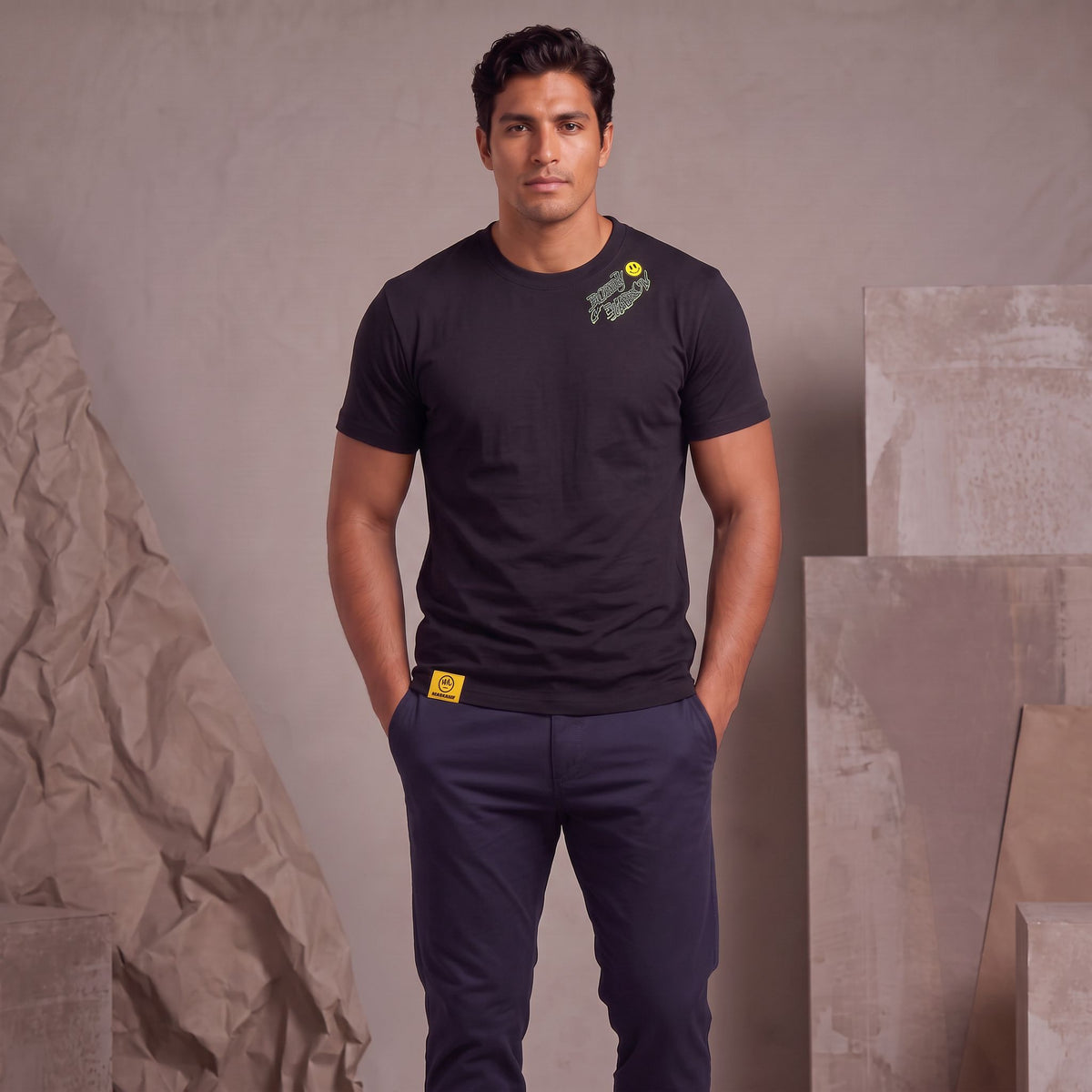 Camiseta 661121 Estampada Negro para hombre