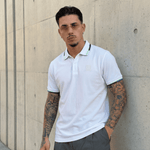 Camiseta 8287-8# Tipo Polo Blanca Para Hombre