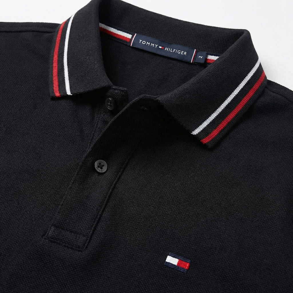 Camiseta 918004 Tipo Polo Negra Para Hombre