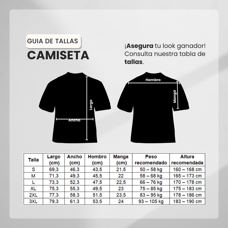 Guía de tallas para Camiseta 66044 Básica Blanco para hombre