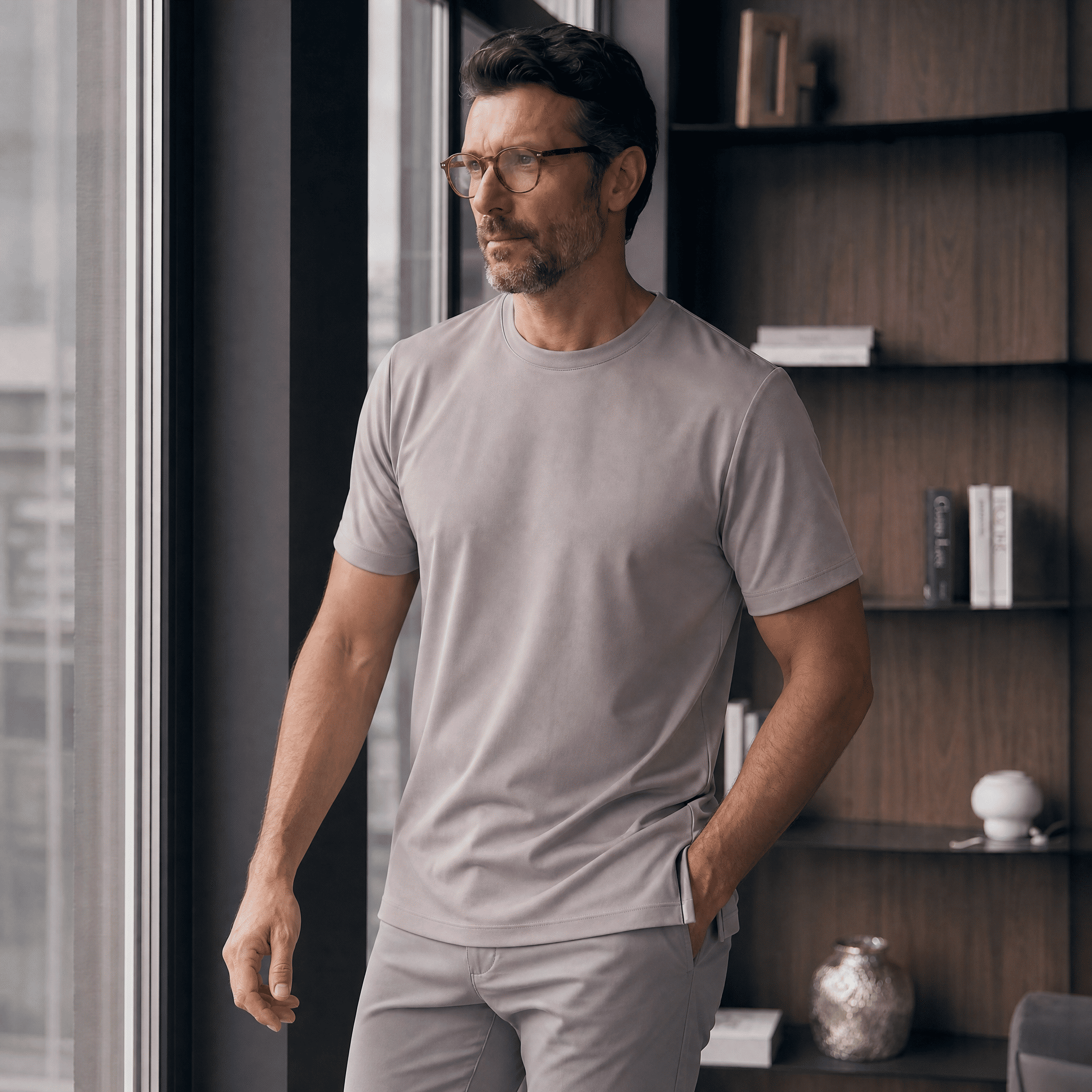 Camiseta 25D657-1 Gris Oscuro Para Hombre