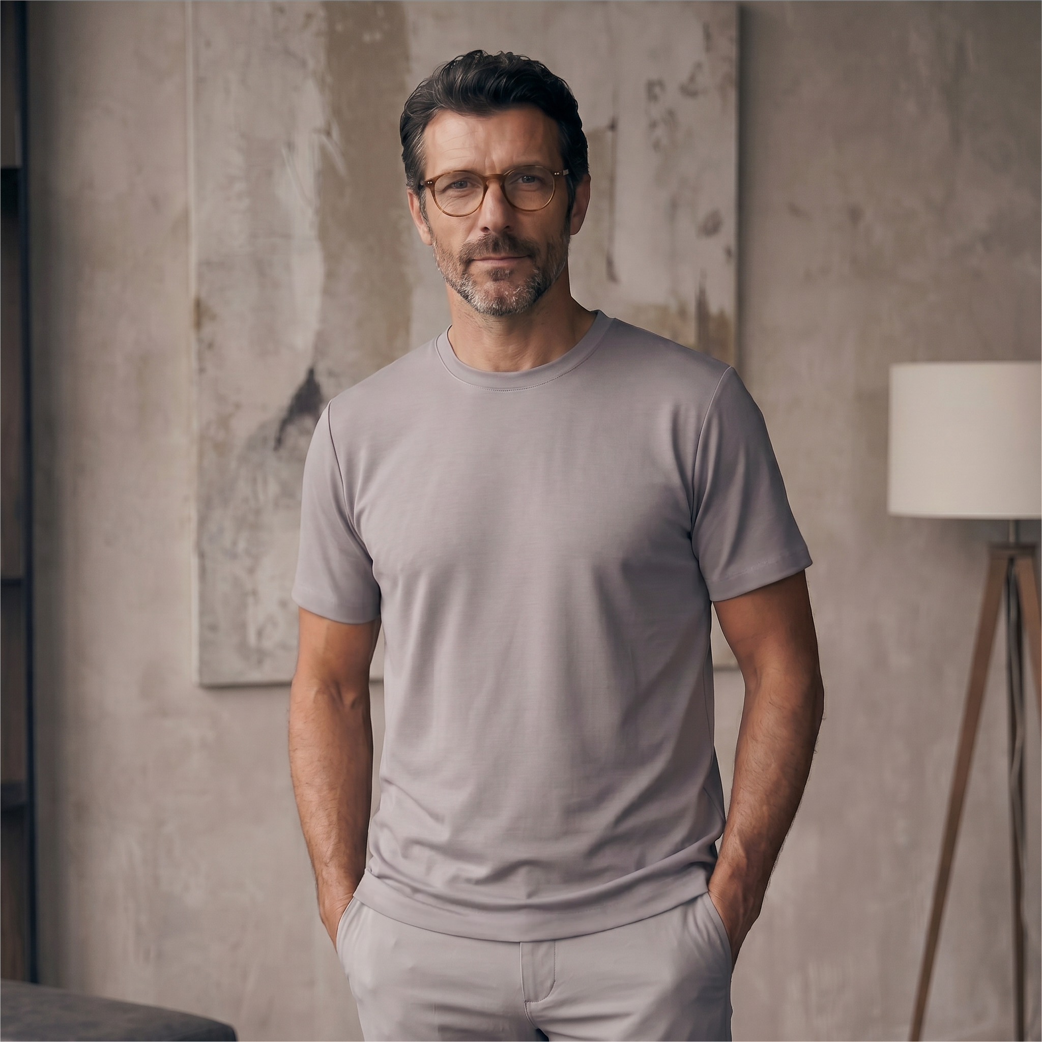 Camiseta 25D657-1 Gris Oscuro Para Hombre