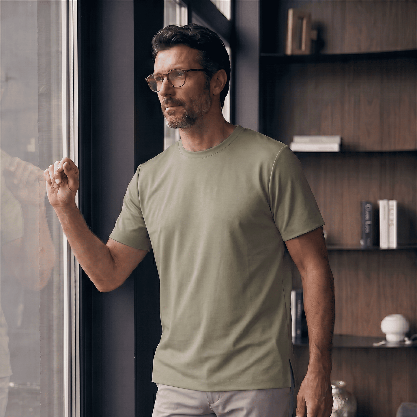 Camiseta 25D657-1 Verde Oscuro Para Hombre