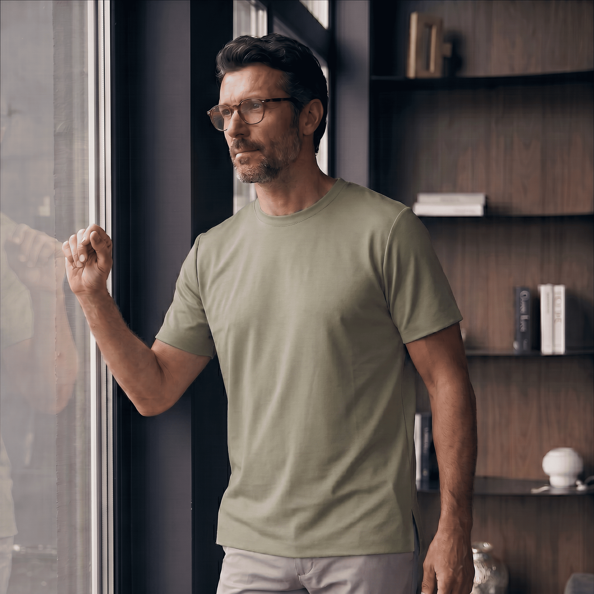 Camiseta 25D657-1 Verde Oscuro Para Hombre