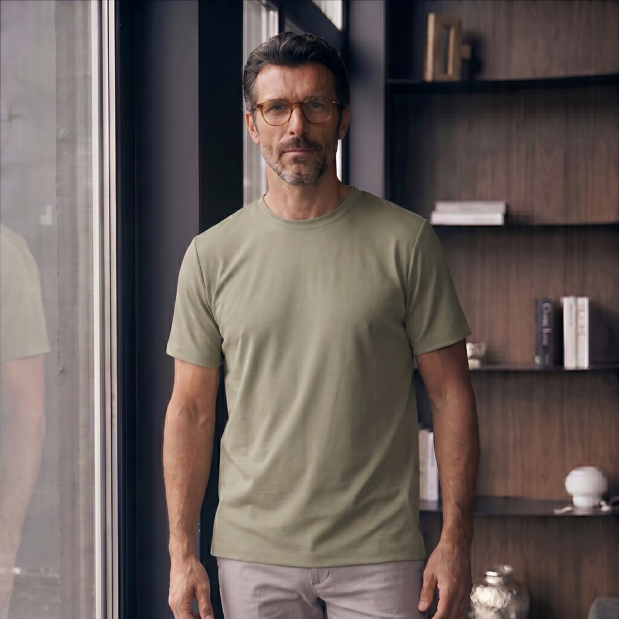 Camiseta 25D657-1 Verde Oscuro Para Hombre