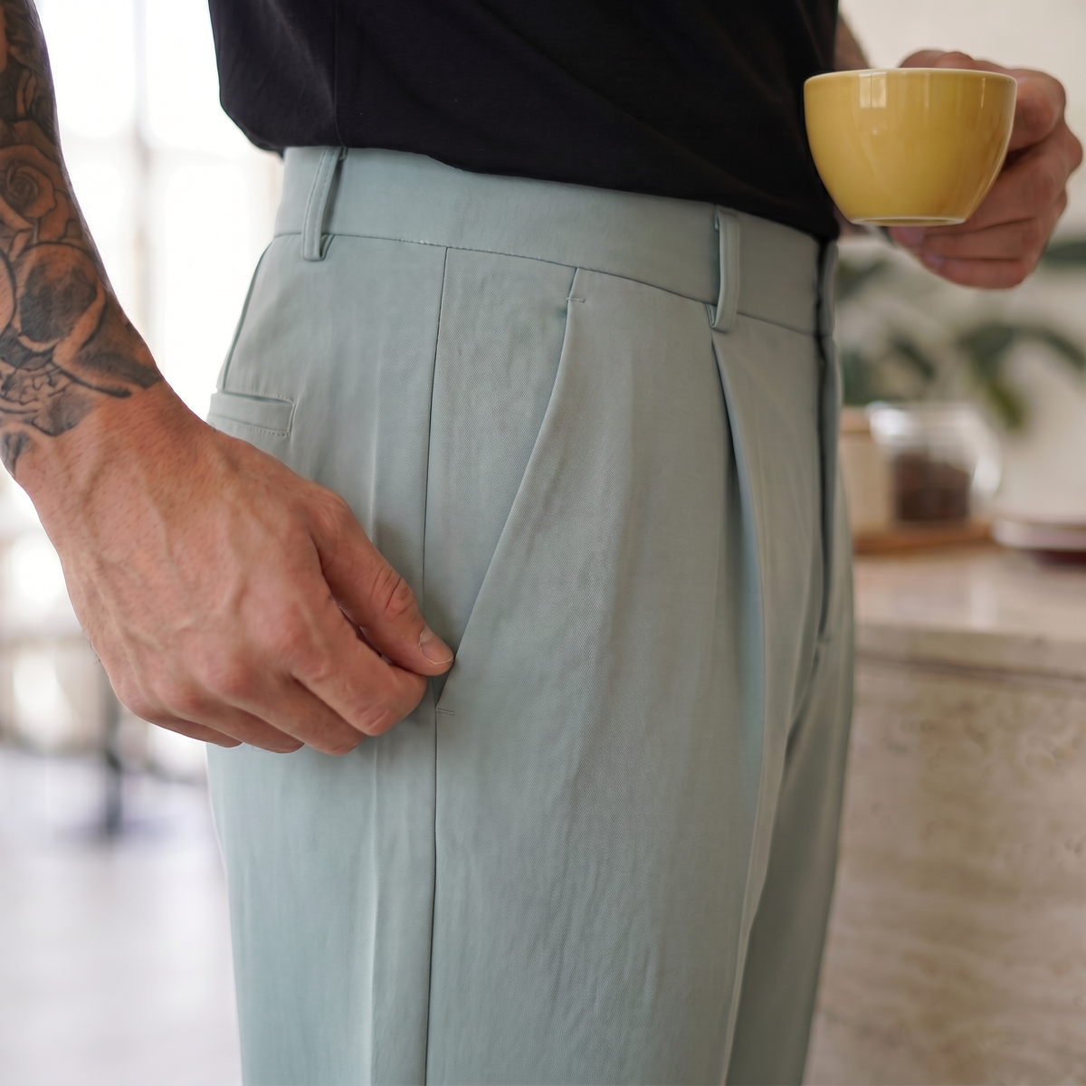 Pantalon 25D654-1 Verde para hombre